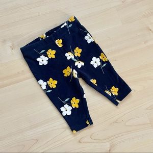 Navy Mustard White Floral 3 Months Leggings